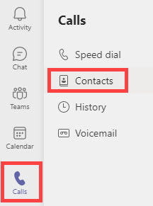 Graphic display image of Calls - Contacts