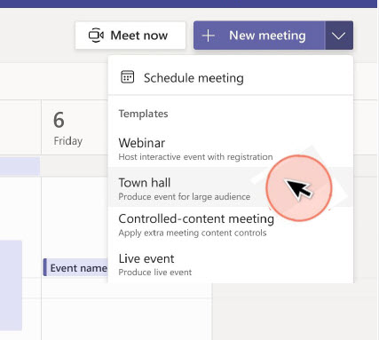 Graphic of Teams New meeting options.